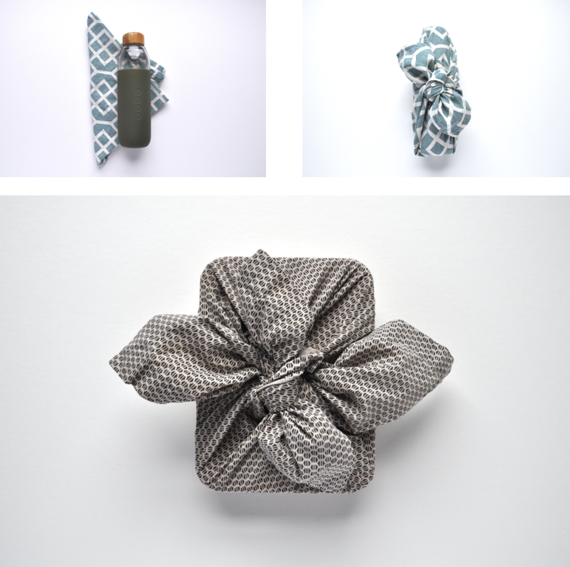 Images of the Furoshiki wrapping technique - eco friendly gift wrapping without the waste