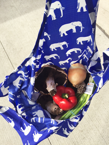 Image of a Reusable Bag with fresh vegetables inside
