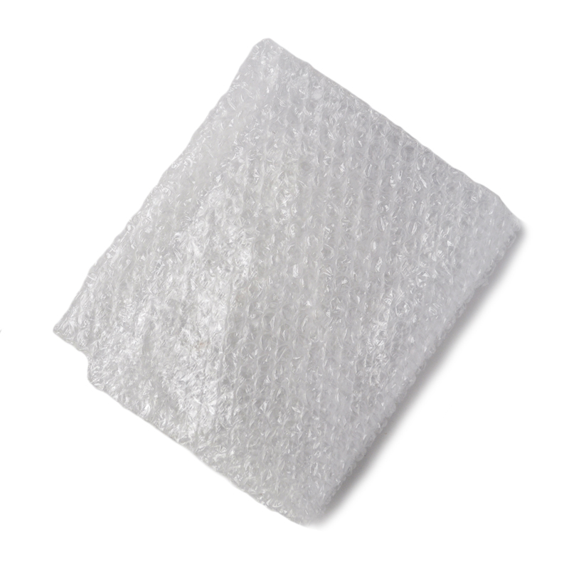 Image of a rectangular piece of bubble wrap, which is usually not recyclable