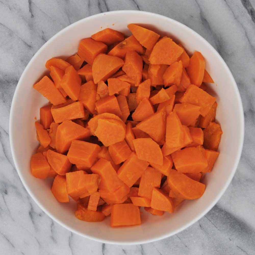 Image of a bowl of chopped sweet potato